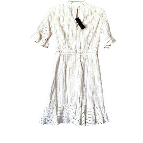 Banana Republic White Eyelet Ruffle Trim Dress Size 0  NWT - Picture 5 of 13